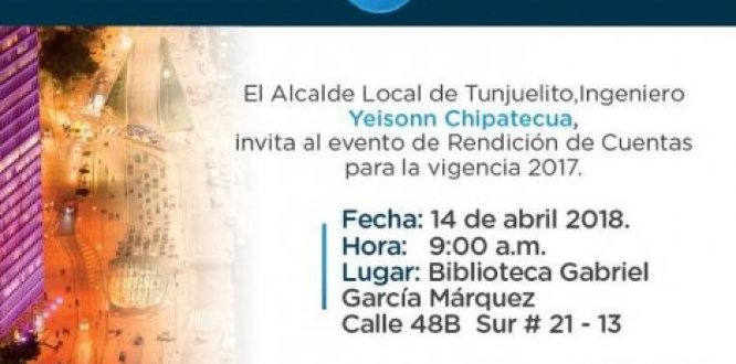 Rendición de Cuentas 2017 Alcaldía Local de Tunjuelito